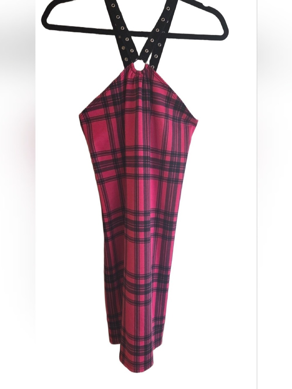 Demi Loon XL Pink Plaid Halter Dress